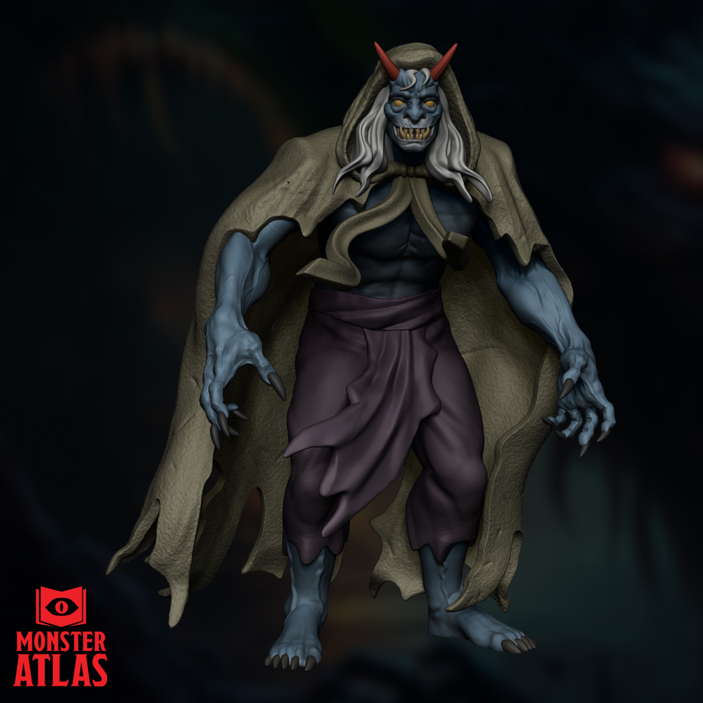 Oni Mage | Horned Giant Sorcerer | Shapeshifting Ogre | DnD 5e STL Miniature | 32mm Resin
